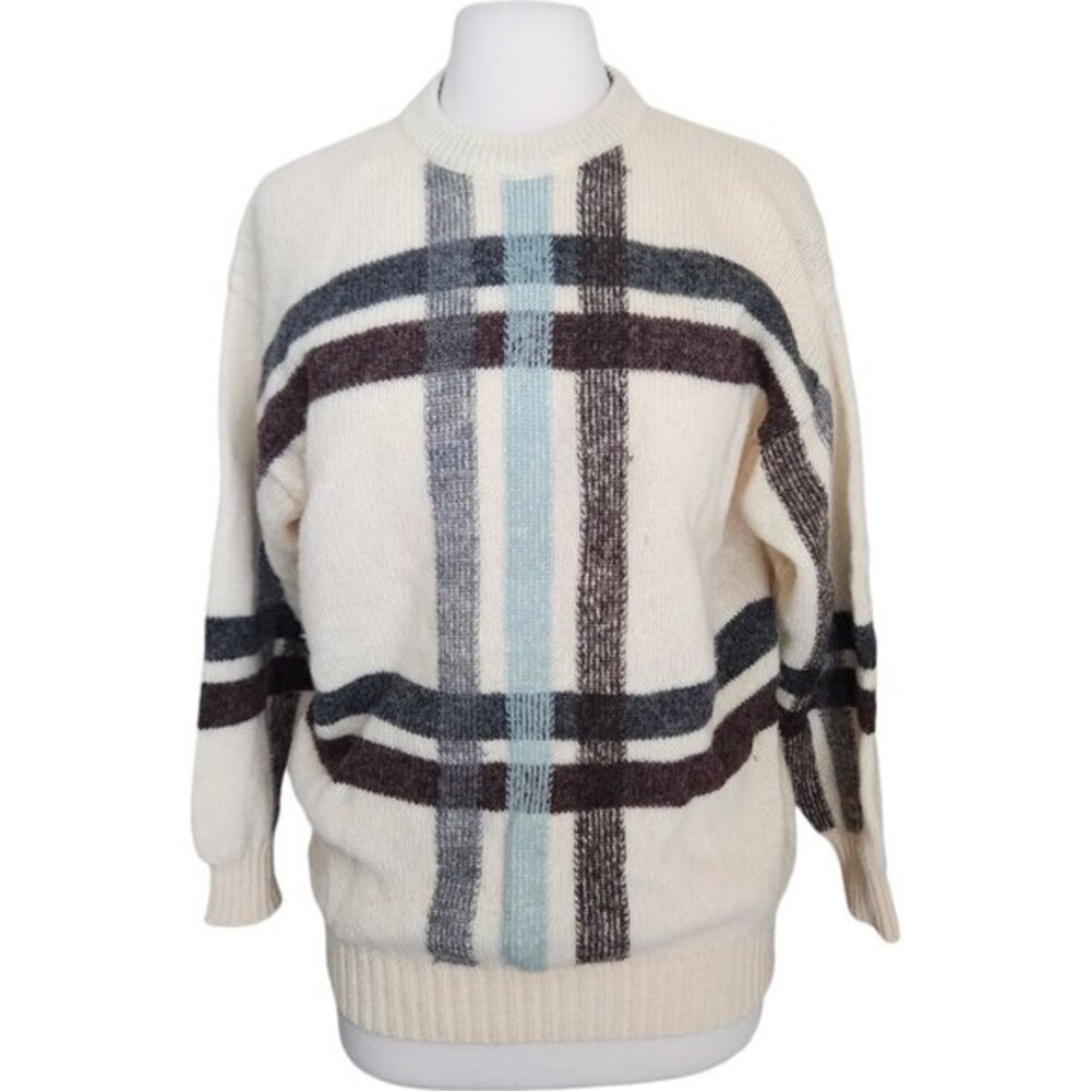 Vintage Damon 100% Pure Wool Sweater M Pullover Knit Grandpa Made‎ in England